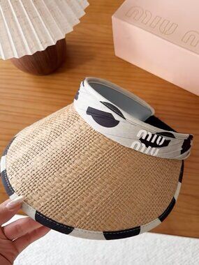 Miu Miu Women's Summer Style Of A Hat With A Hollowed-Out Top